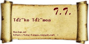 Tőke Tímea névjegykártya