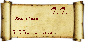 Tőke Tímea névjegykártya